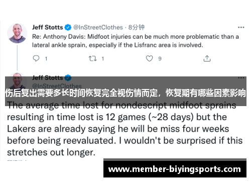 伤后复出需要多长时间恢复完全视伤情而定，恢复期有哪些因素影响